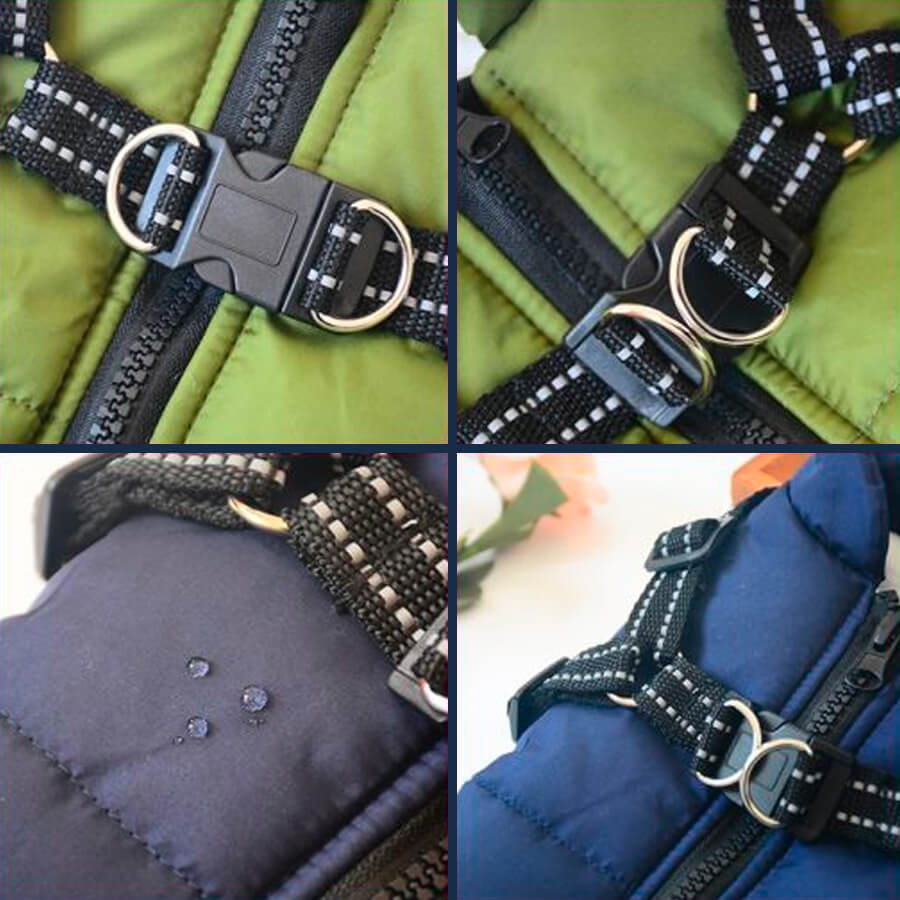 DryDog Waterproof Dog Jacket with Harness - Mulberry 2XL