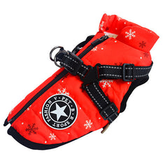 DryDog Wintro Quilted All-Weather Waterproof Dog Jacket with Built-In Harness