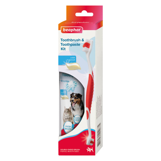 Beaphar Toothbrush & Toothpaste Dental Care Kit For Cats And Dogs