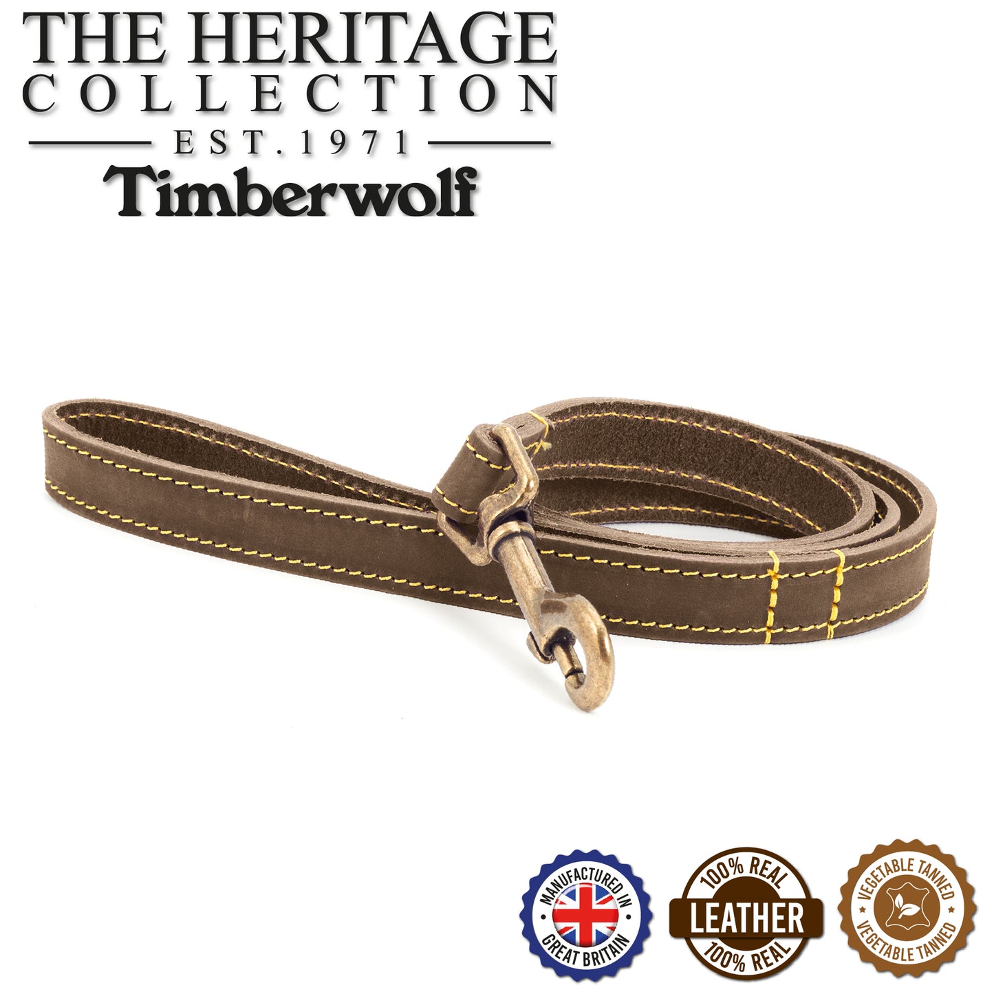 Ancol 114700 Timberwolf Leather Lead Sable 1mx19mm