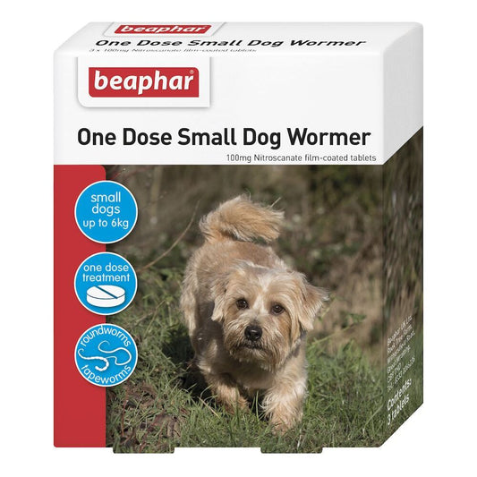 Beaphar 17263 One Dose Wormer Small Dog 3 Tablets
