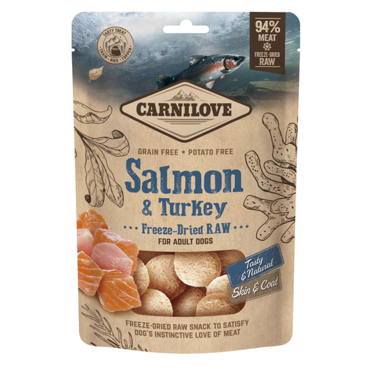 NEW Carnilove Salmon & Turkey Freeze-Dried Raw Dog Treat