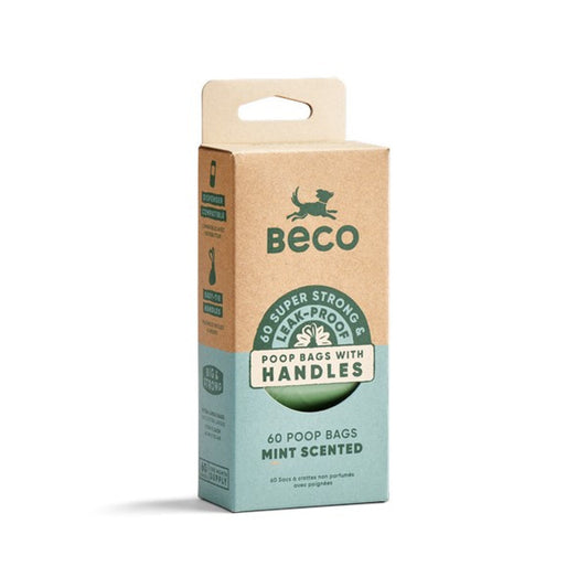 Beco Poop Bags Mint Scented with Handles 60 Pack