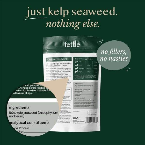 Fettle All Natural Scottish Kelp Seaweed Powder 250g Probiotic