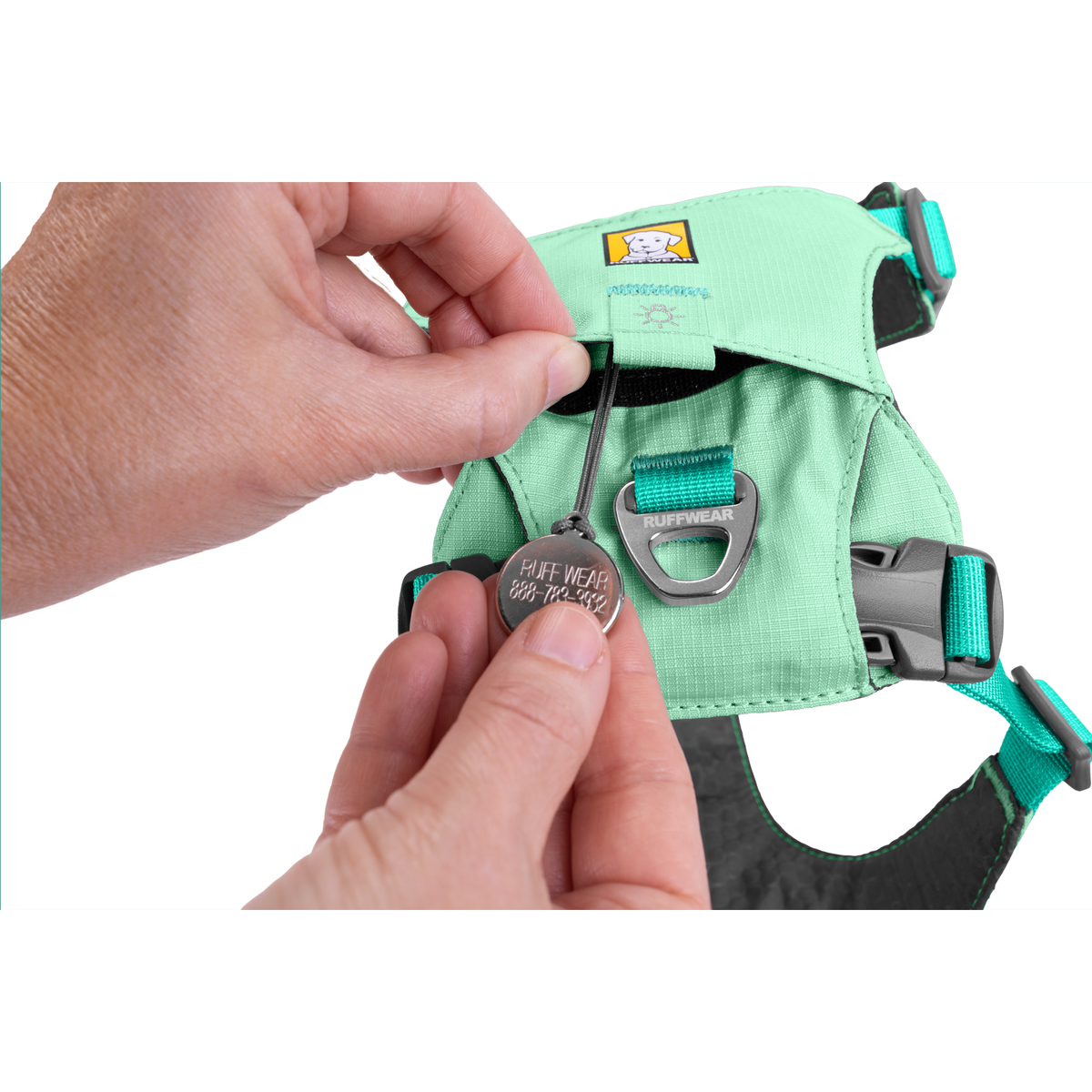 Ruffwear Hi & Light Harness Sage Green ID tag pocket