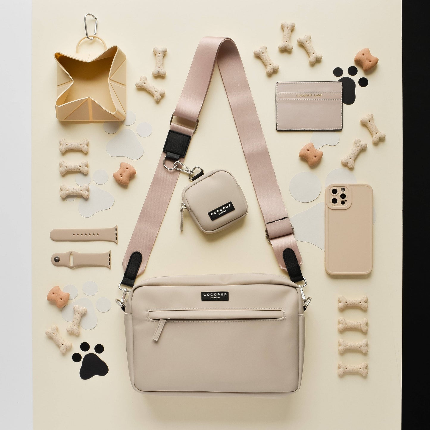 Large Dog Walking Bag - Caramel Latte