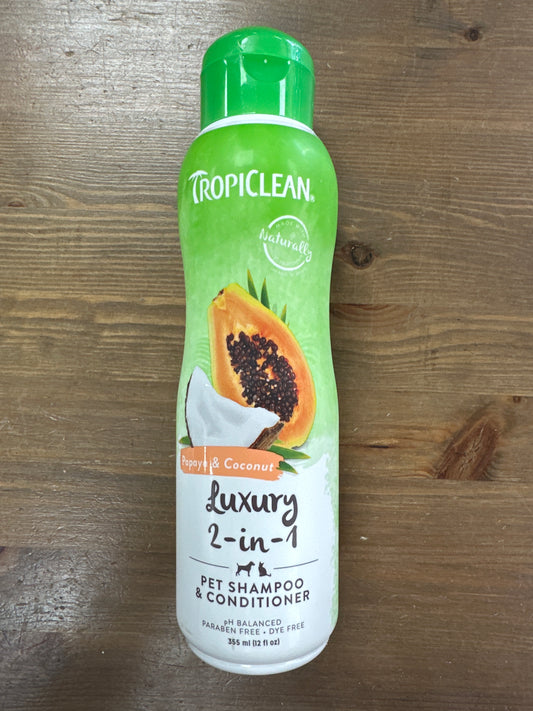 Tropiclean Luxury 2-in-1 Pet Shampoo & Conditioner - Papaya & Coconut