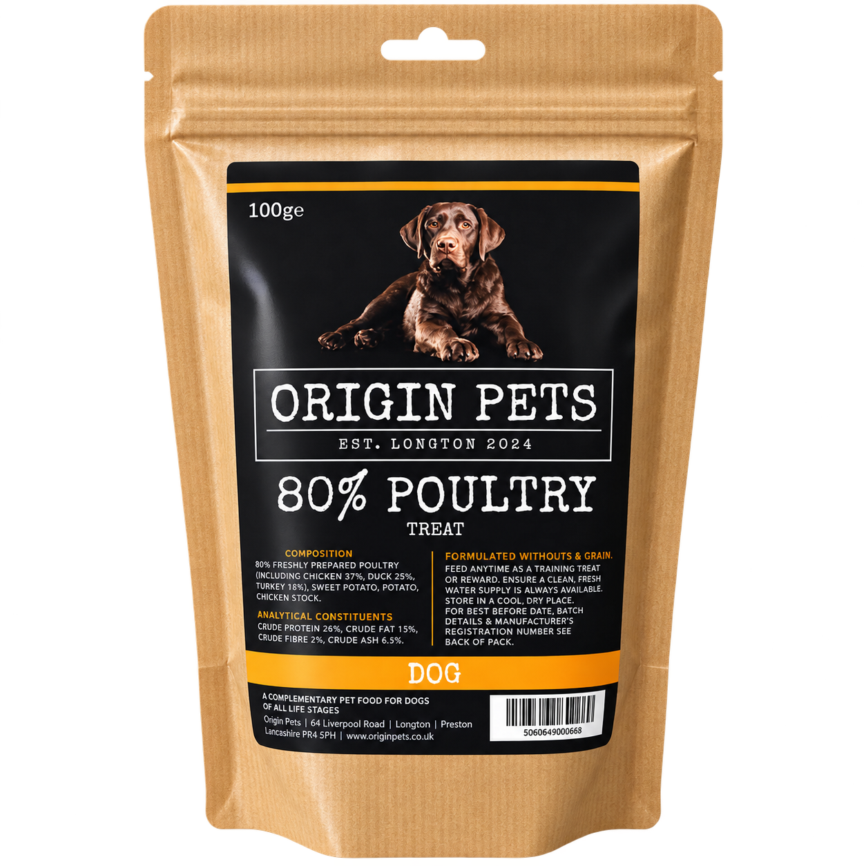 Origin Pets Poultry Dog Treats 70g pack