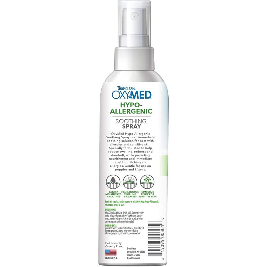 Tropiclean Oxymed Hypoallergenic Soothing Spray Treatment - 236ml