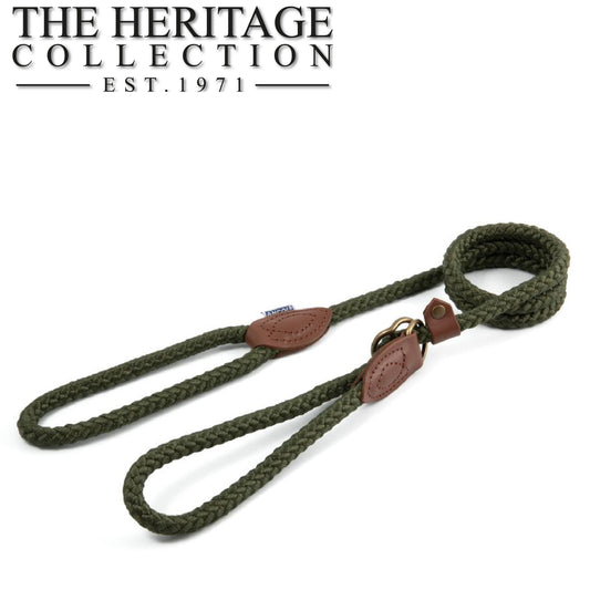 Ancol Heritage Rope Slip Lead Green Max 50kg 120 x 1.2cm