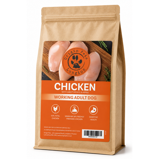 Origin Pets Grain Free Chicken with Sweet Potato & Herbs dog food pack