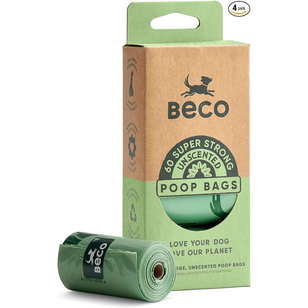 Beco Unscented Poop Bags with Handles on a roll x 60