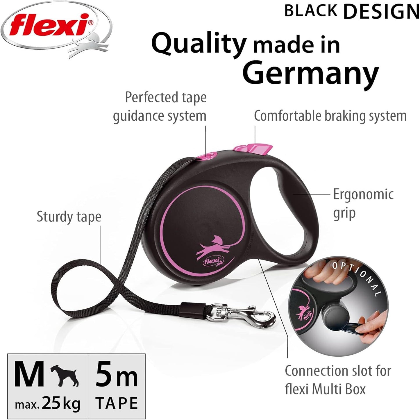 Flexi Black Design Tape Pink Medium 5m