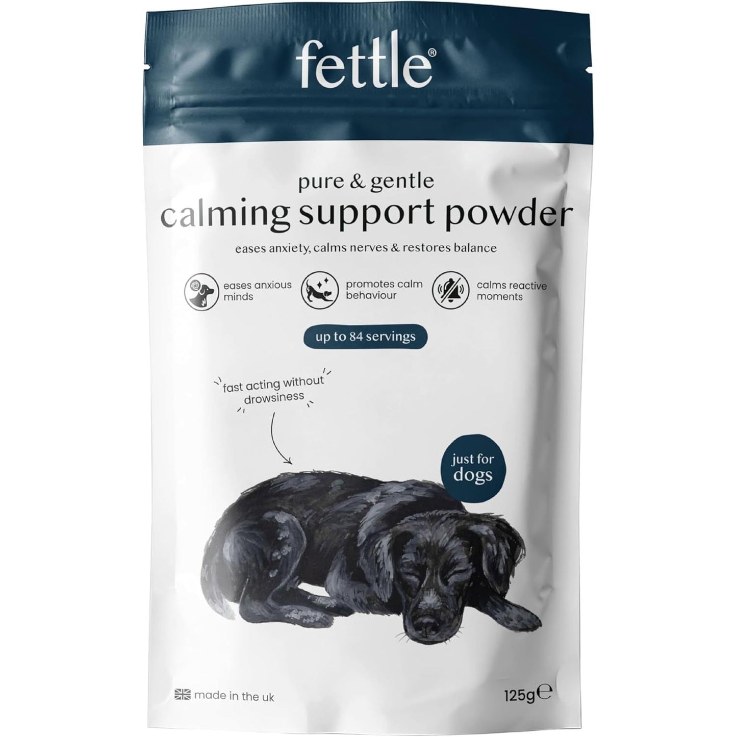 Fettle Pure & Gentle Calming Support Powder For Dogs 125g