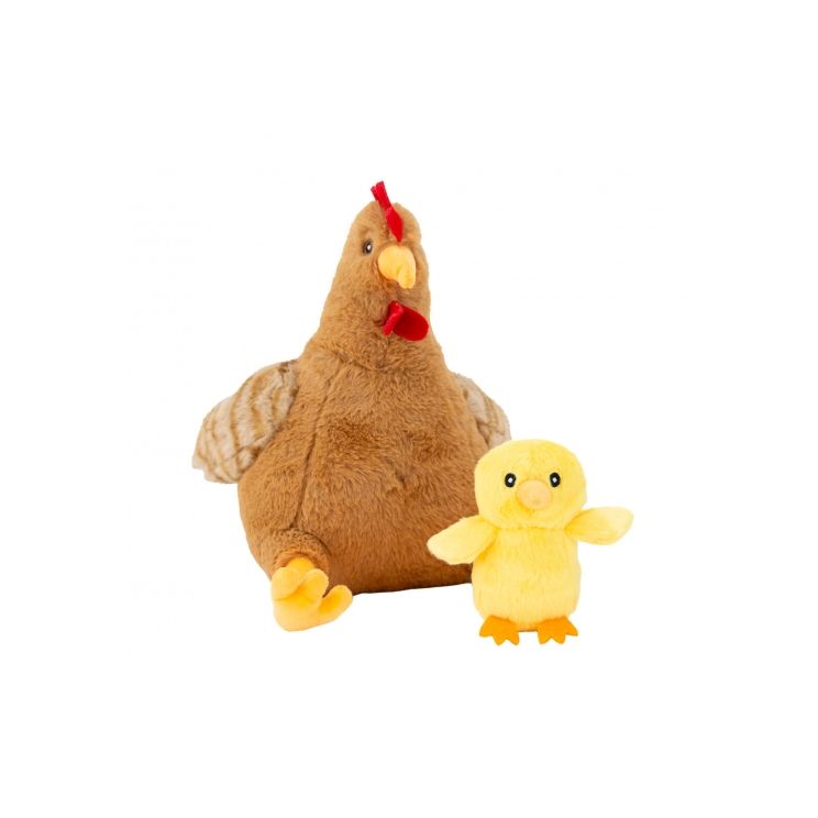 Ancol Cuddle Hettie Hen & Chick 2 In One Dog Toy
