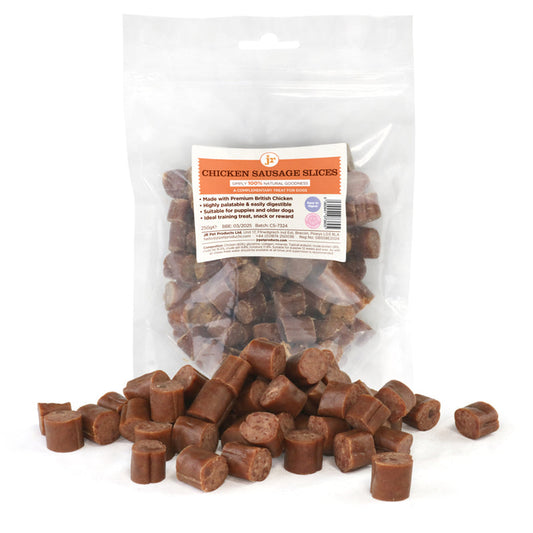 JR Pet Premium British Chicken Sausage Slices Dog Treat - 250g