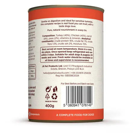 Jr Pets Complete Wellbeing Turkey & Chicken Wet Food 400g JR Pets