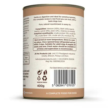 Jr Pets Complete Wellbeing Vension & Beef Wet Food 400g JR Pets