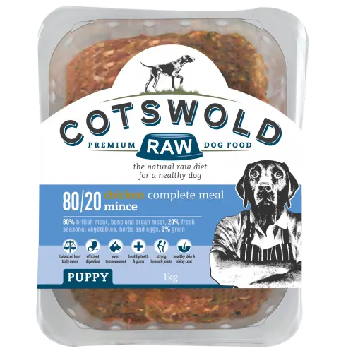 80/20 Puppy Working Puppy Chicken 1kg Mince
