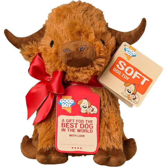 Good Boy Gift Highland Cow Dog Toy (6" Small)