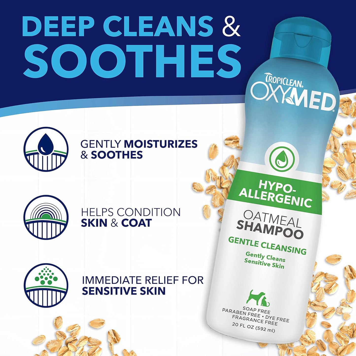 TropiClean Oxy-Med Medicated Dog Shampoo for Pets 592ml