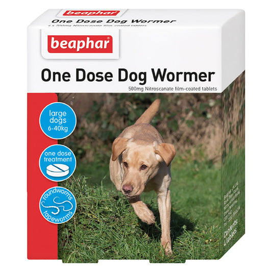 Beaphar Wormer One Dose Dogs Large Dog 4 Tab