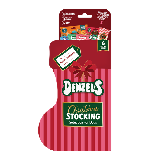 Denzel's Merry Woofmas Christmas Stocking - Dog Treat Selection Box