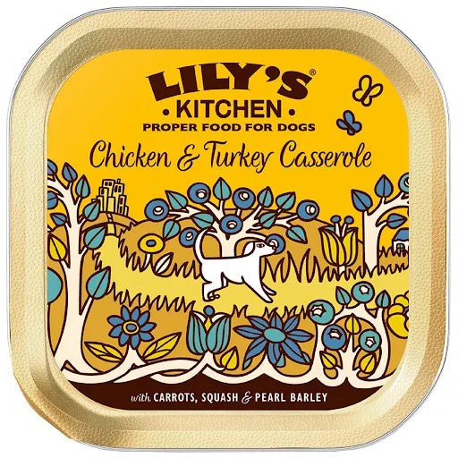 Lilys Kitchen Chicken and Turkey Casserole for Dogs Wet Tray - 150g