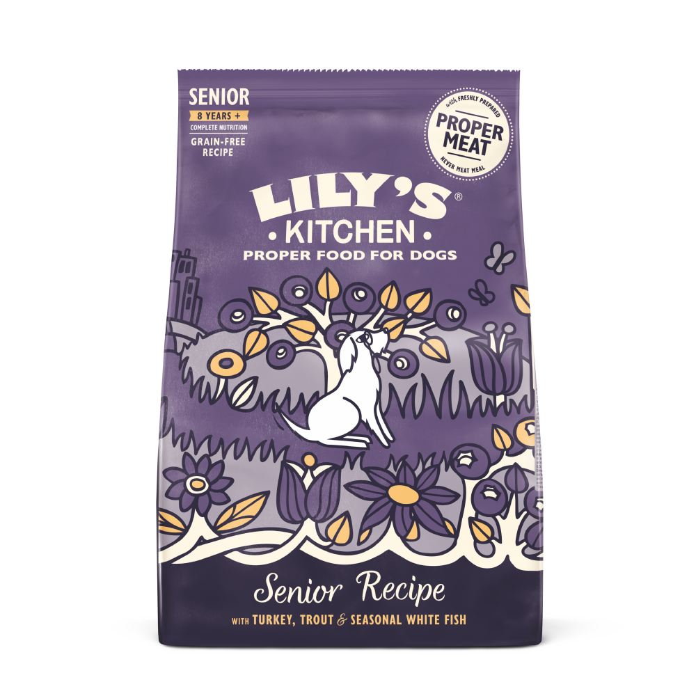 Lily’s Kitchen Senior Recipe - with Turkey, Trout and Seasonal White Fish Dog Food - 2.5kg