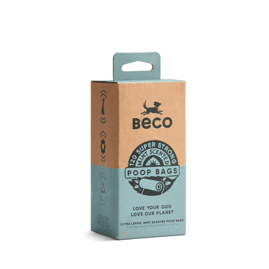 Beco Poop Bags Mint Scented 120 Pack Big Strong and Leakproof
