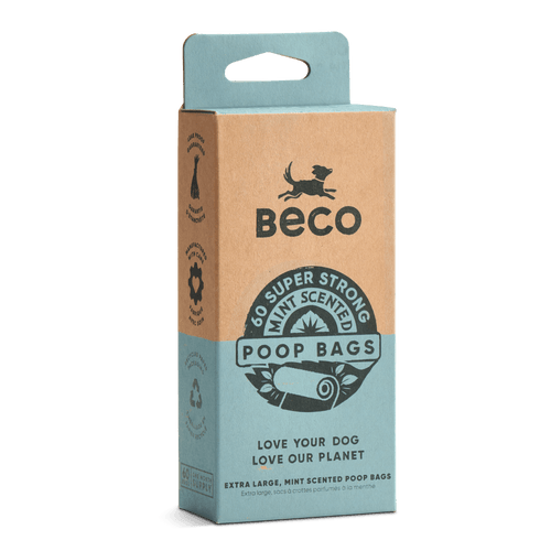 Beco Poop Bags Mint Scented 60 Pack Big Strong and Leakproof