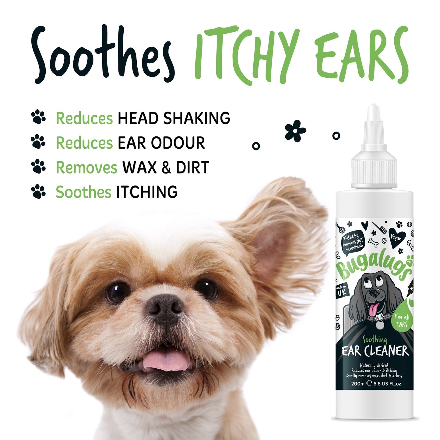 Bugalugs Soothing Ear Cleaner For Dogs 200ml