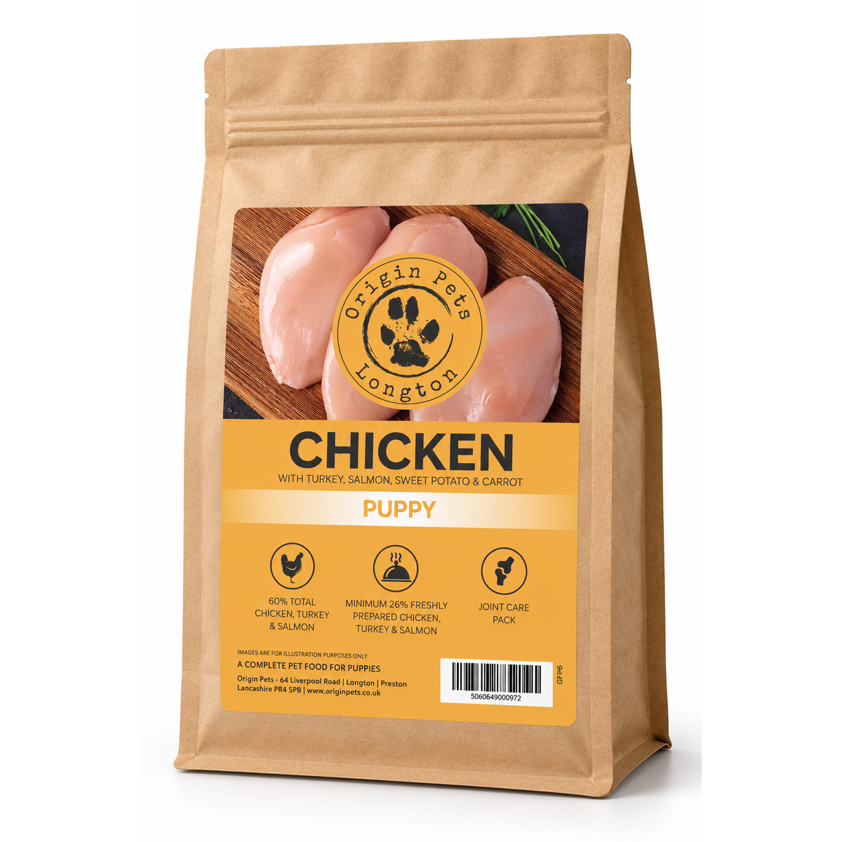 Origin Pets Chicken with Turkey, Salmon, Sweet Potato & Carrot - Puppy