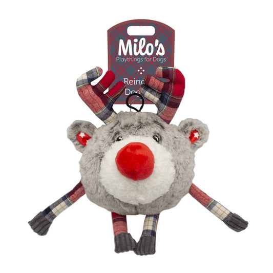 Milo’s Grey Reindeer Dog Toy