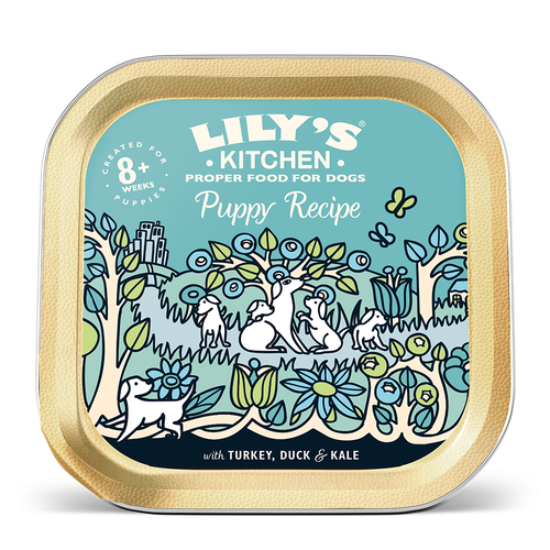 Lilys Kitchen Puppy Recipe Turkey Duck and Kale Wet Tray - 150g