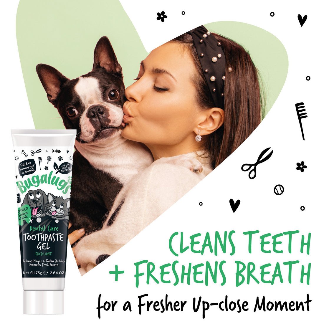 Bugalugs Dental Care Toothpaste Gel with Fresh Mint for Dogs & Cats