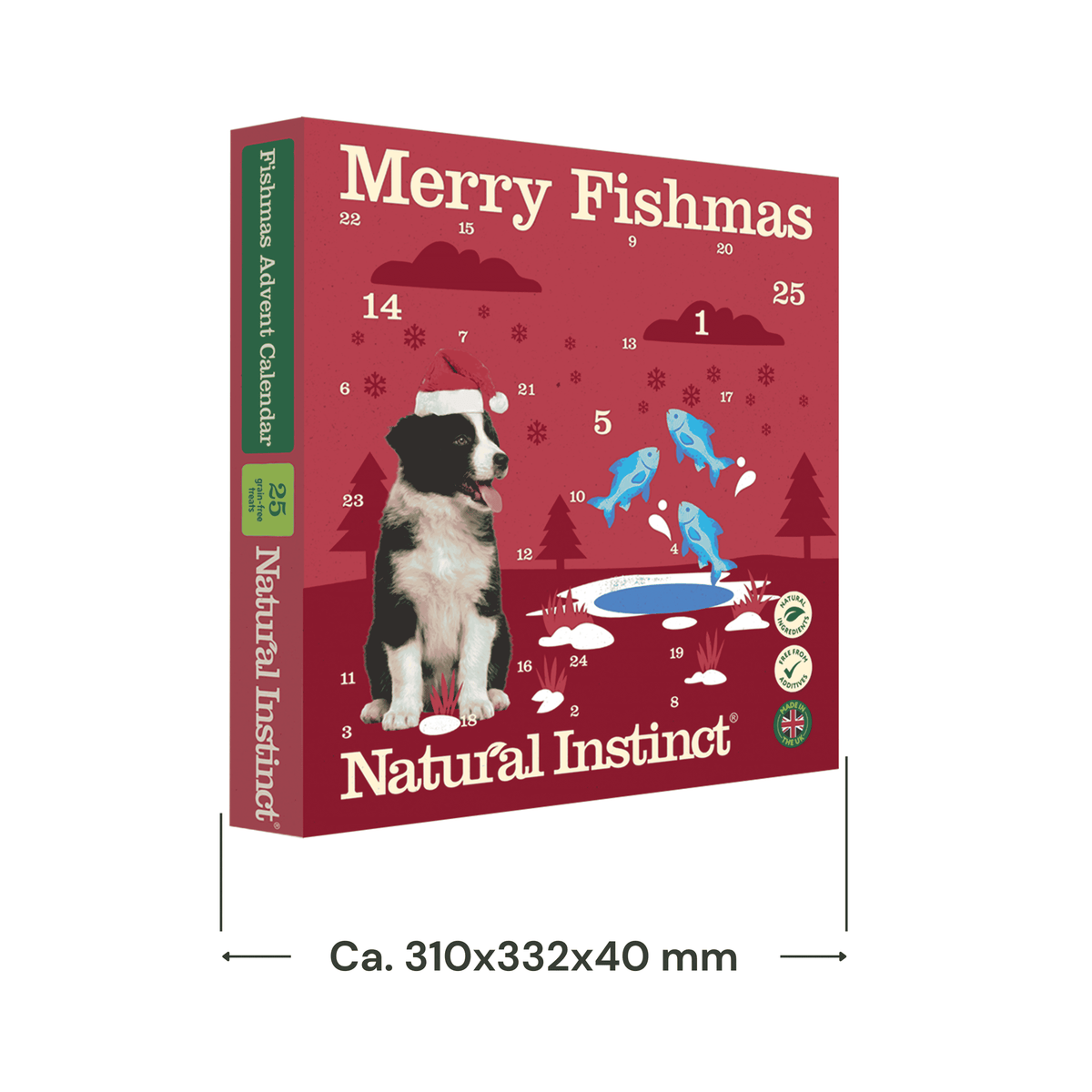Natural Instinct Merry Fishmas Advent Calendar, size and dimensions