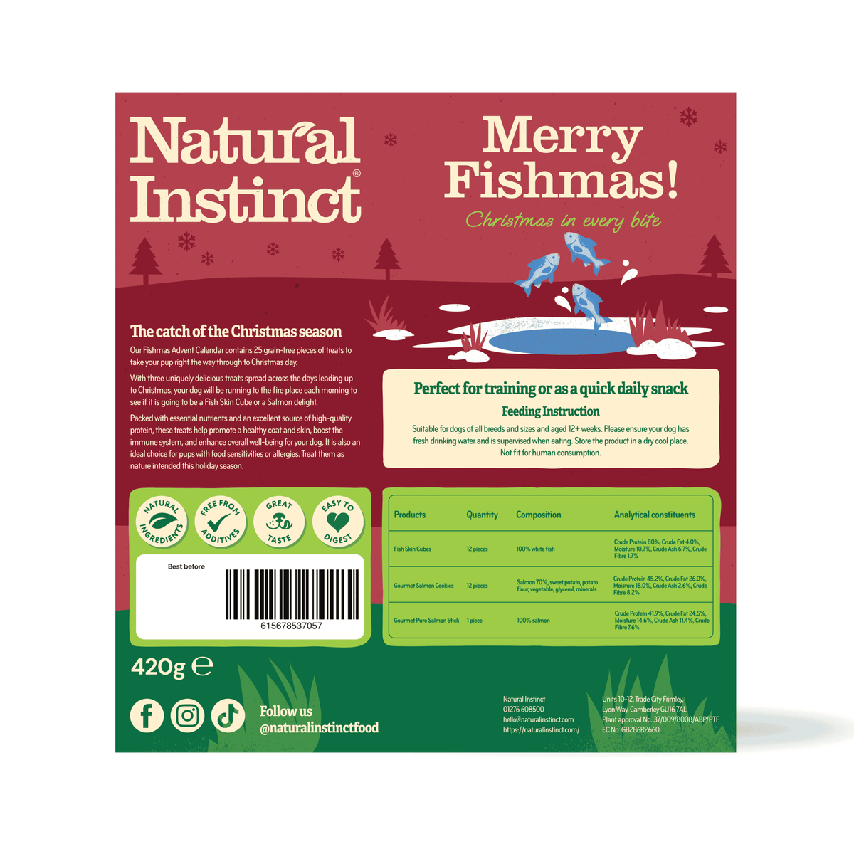 Natural Instinct Merry Fishmas Advent Calendar, back of box