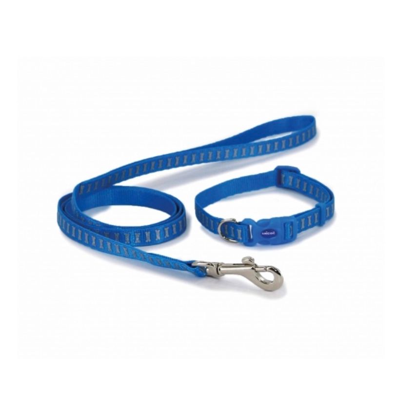 Ancol Small Bite Heart Collar Lead Set Blue
