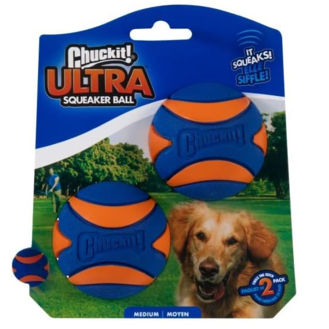 Chuckit! Ultra Squeaker Ball Small 2pk