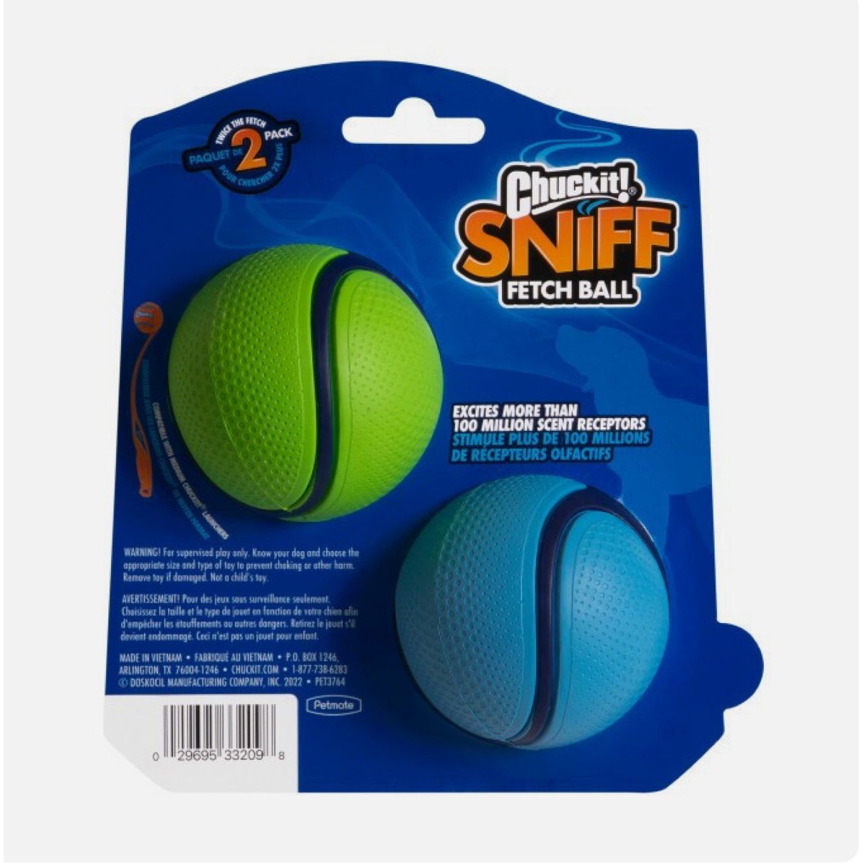 Chuckit Sniff Fetch Balls Duo Medium 2 Pack Dog Balls Origin Pets Longton