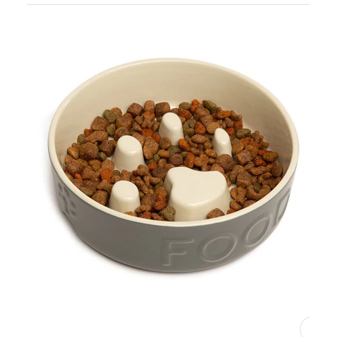 Scruffs classic slow feeder pet bowl 20cm grey