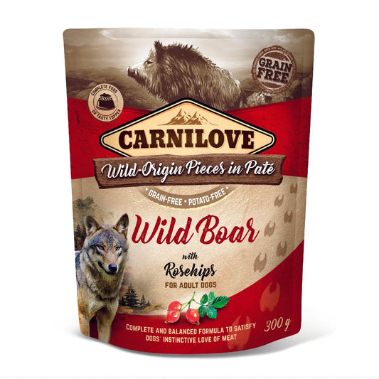Carnilove Dog Food Pouch Pate - Wild Boar with Rosehips Bern Pet Foods