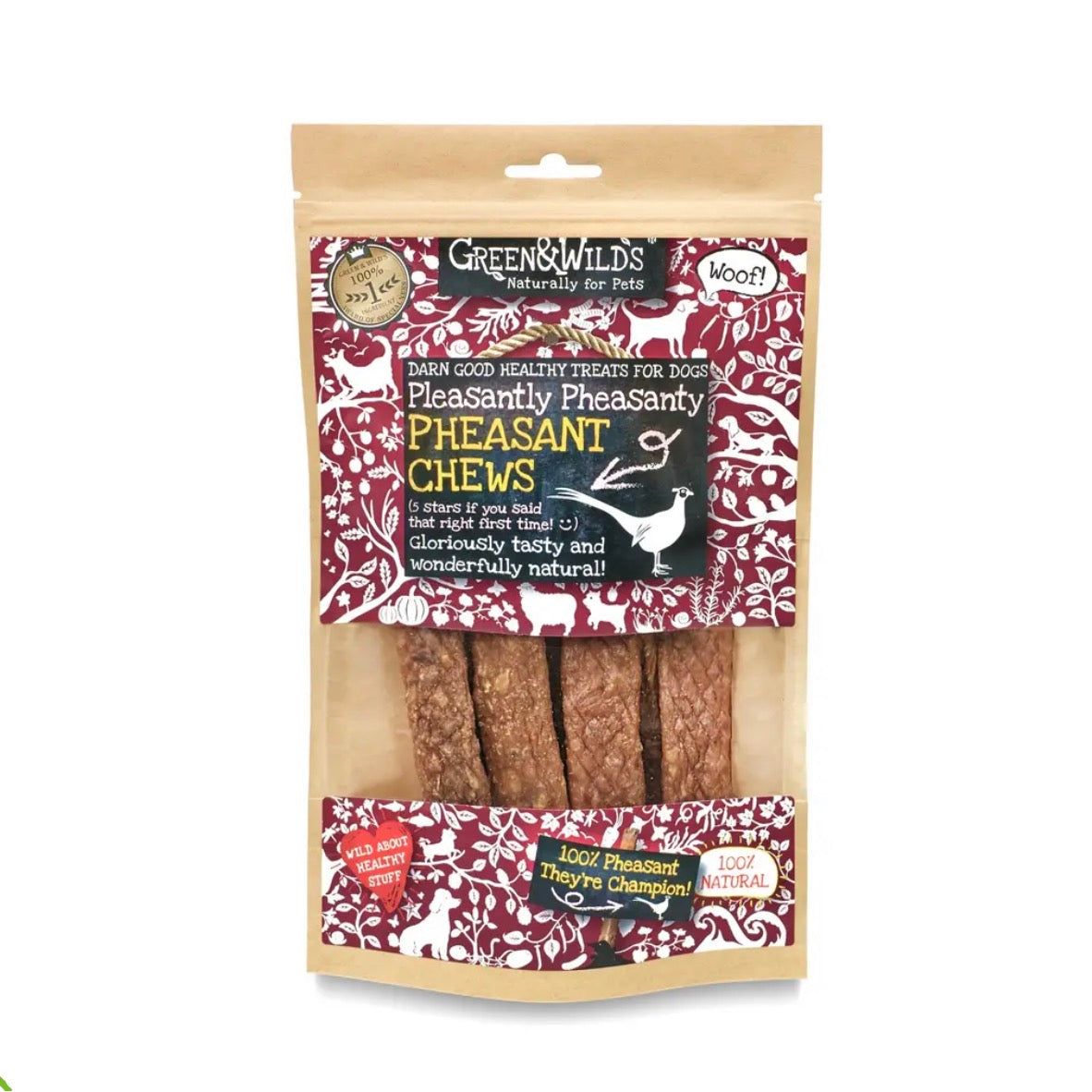 G&W Pleasantly Pheasanty Pheasant Chews 100g Green & Wild's