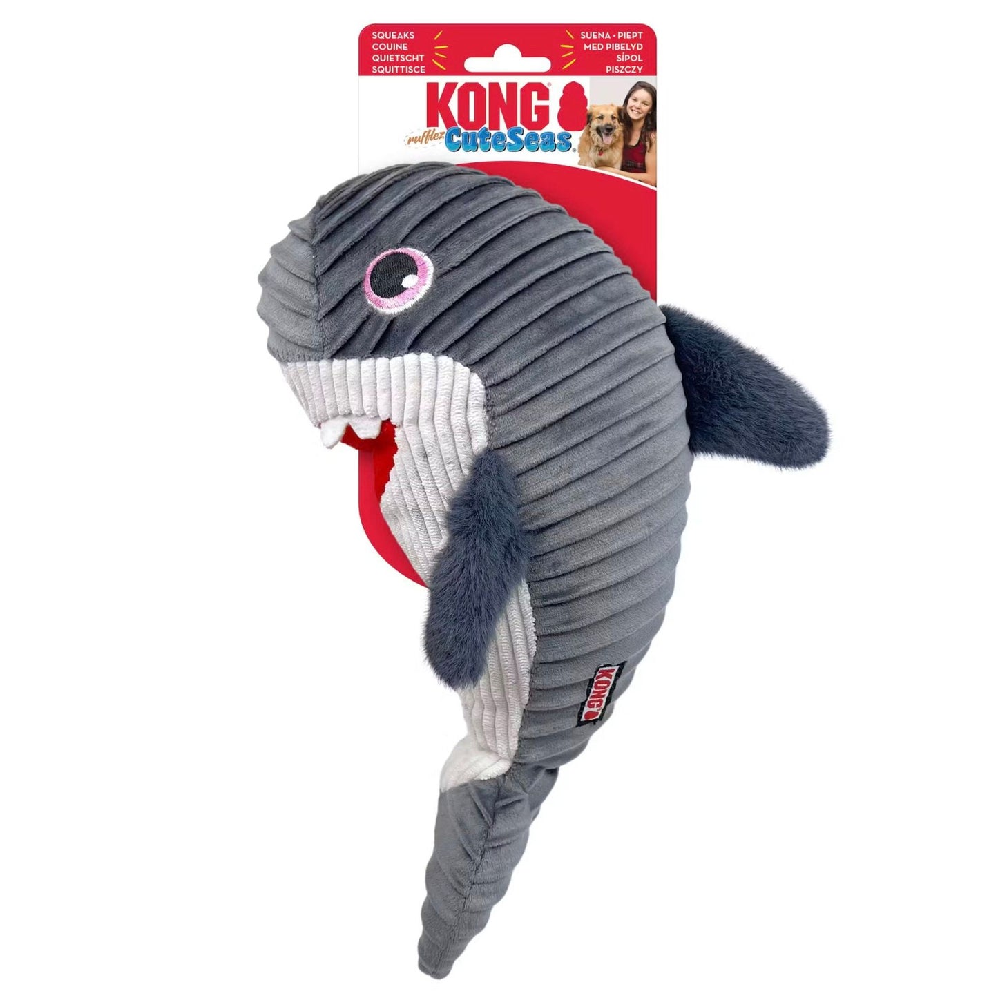 Kong CuteSeas Rufflez Shark Med/Large Dog Toy