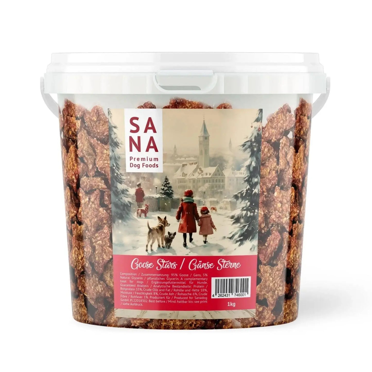 SANA Premium Goose Stars 1kg Bucket Dog Treats Origin Pets Longton