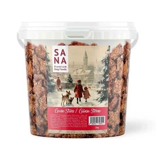SANA Premium Goose Stars 1kg Bucket Dog Treats Origin Pets Longton