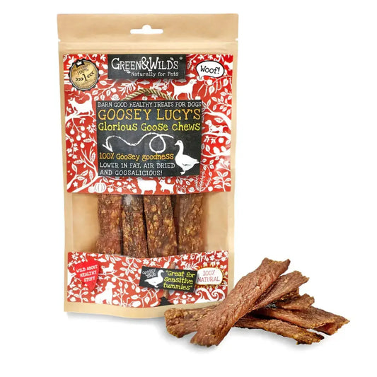 Green And Wilds Goosey Lucy’s Dog Chews 100g - Origin Pets Longton