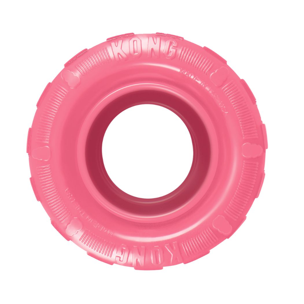 Kong Puppy Tyres Dog Toy - Medium Pink
