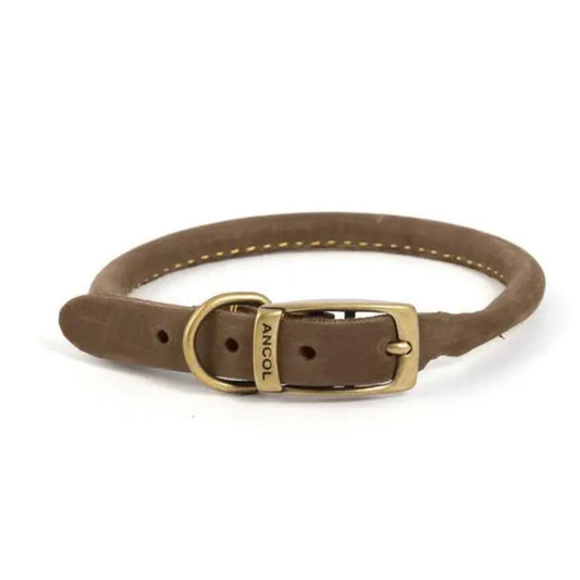 Timberwolf Leather Collar Sable 20-26cm Size 1 Ancol